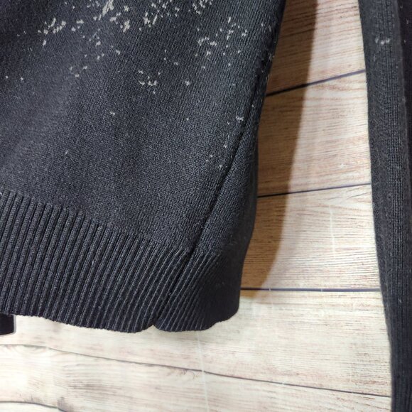 Athleta Women's Jacquard Textured Merino Wool Blend Crew Neck Sweater Black Sz L - Picture 5 of 13